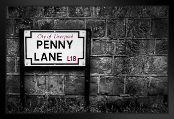 Penny Lane City of Liverpool England Street Sign Photo Photograph Art Print Stand or Hang Wood Frame Display Poster Print 13x9