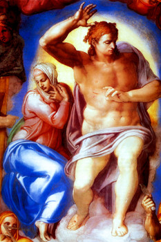 View From The Last Judgement Michelangelo Fine Art Realism Romantic Artwork Michelangelo Prints Biblical Drawings Portrait Painting Wall Art Renaissance Posters Cool Wall Art Print Poster 12x18