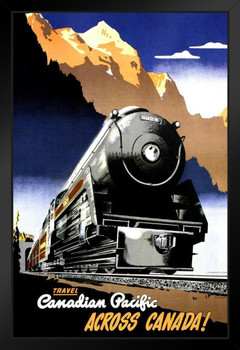 Canada Canadian Express Across Canada! Locomotive Train Railroad Vintage Illustration Travel Art Print Stand or Hang Wood Frame Display Poster Print 9x13