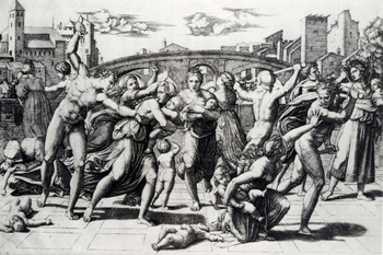 Marcantonio Raimondi The Massacre of the Innocents Fine Art Realism Romantic Artwork Woman Portrait Oil Painting Wall Art Renaissance Art Prints Canvas Painting Cool Wall Art Print Poster 12x18
