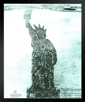 Human Statue Of Liberty 18000 Officers Soldiers Camp Dodge Photograph Art Print Stand or Hang Wood Frame Display Poster Print 9x13