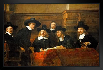 Rembrandt The Sampling Officials Fine Art Realism Artwork Rembrandt Paintings on Canvas Prints Biblical Drawings Portrait Painting Wall Art Renaissance Posters Stand or Hang Wood Frame Display 9x13