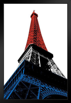 Eiffel Tower French Flag Pop Art Print Stand or Hang Wood Frame Display Poster Print 9x13