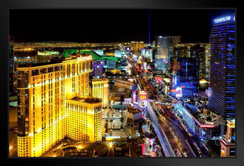 Las Vegas Strip At Night Photo Photograph Art Print Stand or Hang Wood Frame Display Poster Print 9x13