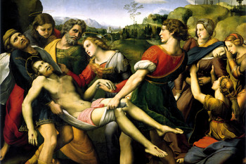 Raphael The Deposition Fine Art Gothic Trial Realism Romantic Artwork Raffaello Prints Biblical Drawings Portrait Painting Wall Art Renaissance Canvas Art Cool Wall Art Print Poster 18x12
