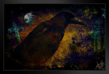 Tribute to Mr Poe by Chris Lord Photo Raven Edgar Allen Poe Poem Bird Pictures Wall Decor Beautiful Art Wall Decor Feather Prints Wall Art Dark Bird Prints Stand or Hang Wood Frame Display 9x13