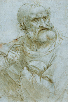 Leonardo Da Vinci Half Length Figure of an Apostle Fine Art Realism Artwork Davinci Drawings Portrait Oil Painting Wall Art Renaissance Posters Canvas Vinci Art Cool Wall Art Print Poster 12x18