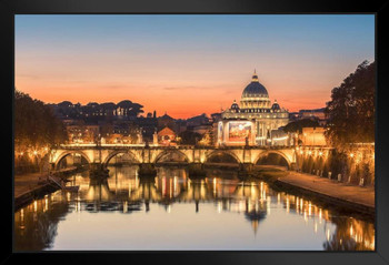 Saint Peter Basilica at Sunset Photo Photograph Art Print Stand or Hang Wood Frame Display Poster Print 13x9