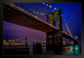 Brooklyn Bridge Twilight by Chris Lord Photo Photograph Art Print Stand or Hang Wood Frame Display Poster Print 9x13