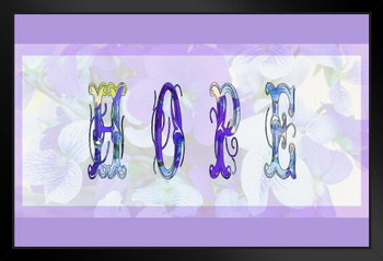 Hope Purple Violet Inspirational Art Print Stand or Hang Wood Frame Display Poster Print 13x9