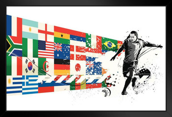 Soccer National Teams Flags Sports Art Print Stand or Hang Wood Frame Display Poster Print 9x13