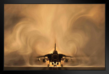Panavia Tornado Combat Aircraft Warplane Backlit Smoke Photo Photograph Stand or Hang Wood Frame Display 9x13