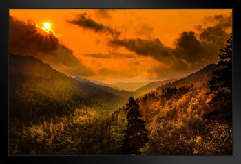 Lovely Sunset Light in Smokies Photo Photograph Art Print Stand or Hang Wood Frame Display Poster Print 13x9