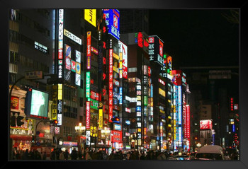 Neon Lights in Shinjuku Ward Tokyo Japan Photo Photograph Art Print Stand or Hang Wood Frame Display Poster Print 13x9