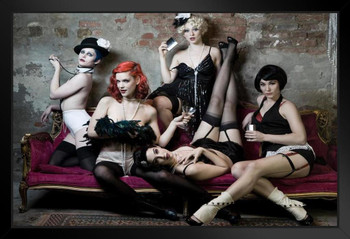 Five Hot Sexy Women in Burlesque Style Outfits Photo Photograph Art Print Stand or Hang Wood Frame Display Poster Print 13x9