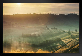 Sunrise in Tuscany Italy Photo Photograph Art Print Stand or Hang Wood Frame Display Poster Print 13x9