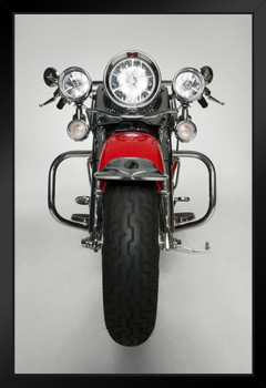 Front View of Red Motorcycle Photo Photograph Art Print Stand or Hang Wood Frame Display Poster Print 9x13