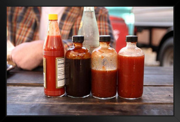 Sauces on a Picnic Table Photo Photograph Art Print Stand or Hang Wood Frame Display Poster Print 13x9