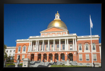 Massachusetts State House Capitol Boston Photo Photograph Art Print Stand or Hang Wood Frame Display Poster Print 13x9