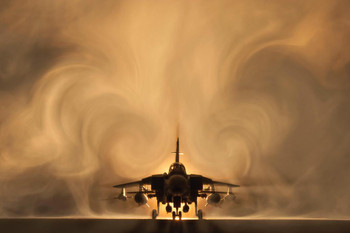 Laminated Panavia Tornado Combat Aircraft Warplane Backlit Smoke Photo Photograph Poster Dry Erase Sign 36x24