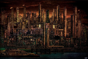 Laminated Industrial Psychosis by Chris Lord Photo Art Print Cool Wall Art Poster Dry Erase Wall Art 24x36