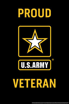 Laminated US Army Proud Veteran Logo USA Army Family American Military Veteran Motivational Patriotic Officially Licensed Poster Dry Erase Sign 12x18