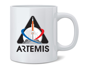 NASA Artemis Program Mission 1 Patch Moon Lunar Rocket Landing Exploration Ceramic Coffee Mug Tea Cup Fun Novelty Gift 12 oz