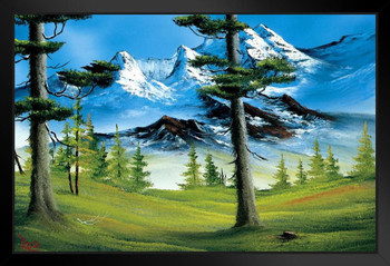 Bob Ross Mountain Glory Art Print Painting Bob Ross Poster Bob Ross Collection Bob Art Paintings Happy Accidents Bob Ross Print Decor Mountains Painting Wall Art Stand or Hang Wood Frame Display 9x13
