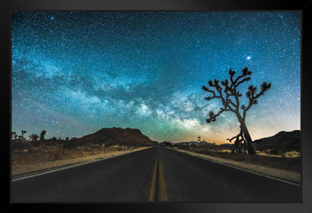 JT Road Joshua Tree National Park Starry Sky Photo Photograph Art Print Stand or Hang Wood Frame Display Poster Print 13x9