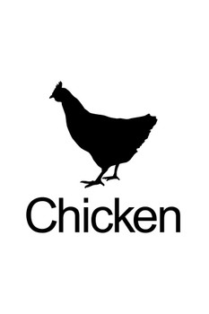 Farm Animal Chicken Silhouette Classroom Learning Aids Barnyard Farming Farm White Thick Paper Sign Print Picture 8x12
