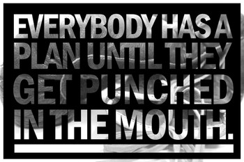 Laminated Quote Everybody Has A Plan Until They Get Punched In The Mouth Poster Dry Erase Wall Art 36x24