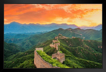 Dramatic Sky Above the Great Wall Of China Photo Photograph Art Print Stand or Hang Wood Frame Display Poster Print 13x9