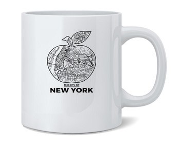 New York City Big Apple Retro Map Travel Coffee Mug 12oz