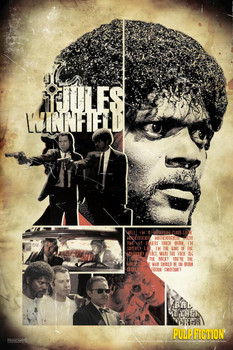 Laminated Pulp Fiction Poster Dry Erase Sign Jules Winnfield Bad MFer Neo Noir Retro Vintage Classic Quentin Tarantino Samuel L Jackson 90s Movie Poster 12x18