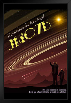 J1407B Experience Exorings Futuristic Science Fantasy Travel Stand or Hang Wood Frame Display 9x13