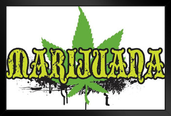 Marijuana Grunge Graphic Art Print Stand or Hang Wood Frame Display Poster Print 13x9