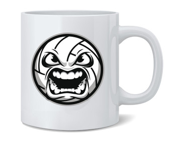 Volleyball Face Angry Ball Team Player Funny Ceramic Coffee Mug Tea Cup Fun Novelty Gift 12 oz