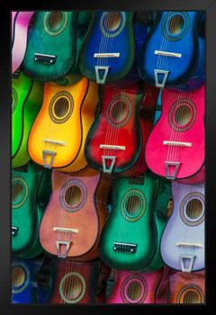 Colorful Guitars San Antonio Texas Market Photo Photograph Art Print Stand or Hang Wood Frame Display Poster Print 9x13