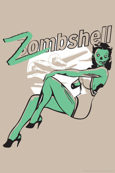 Zombshell Zombie Retro Pinup Funny Cool Wall Art Print Poster 12x18