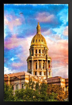 The Denver Capitol Dome at Sunset by Chris Lord Photo Photograph Art Print Stand or Hang Wood Frame Display Poster Print 9x13