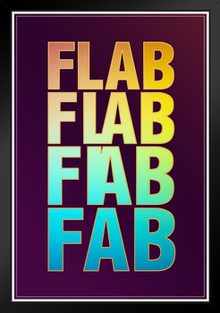 Workout Posters For Home Gym Flab To Fab Colorful Exercise Motivational Inspirational Quote Stand or Hang Wood Frame Display 9x13