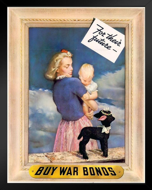 Buy War Bonds For Their Future WPA War Propaganda Art Print Stand or Hang Wood Frame Display Poster Print 9x13