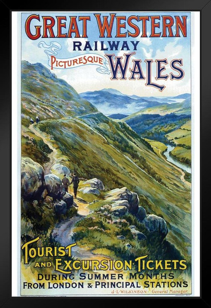 Great Western Railway Wales England Vintage Travel Art Print Stand or Hang Wood Frame Display Poster Print 9x13
