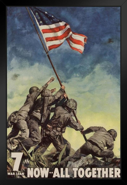 7th War Loan Now All Together WPA War Propaganda Art Print Stand or Hang Wood Frame Display Poster Print 9x13