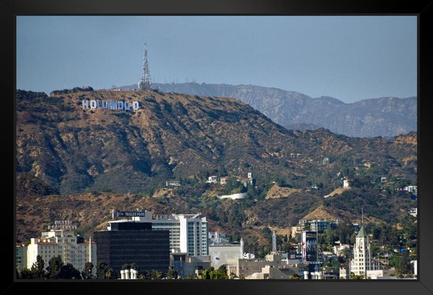 Los Angeles California Skyline Hollywood Sign Photo Photograph Art Print Stand or Hang Wood Frame Display Poster Print 13x9