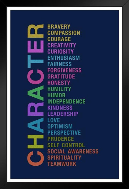 Character Bravery Compassion Courage Creativity Curiosity Motivational Inspirational Art Print Stand or Hang Wood Frame Display Poster Print 9x13