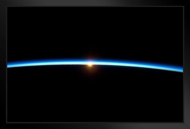 Thin Blue Line Earths Atmosphere And The Setting Sun Outer Space Photograph Art Print Stand or Hang Wood Frame Display Poster Print 9x13