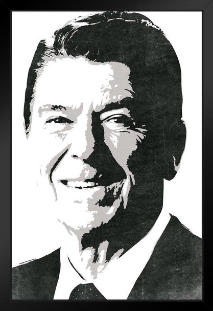 President Ronald Reagan Pop Art Portrait Republican Politics Politician POTUS White Art Print Stand or Hang Wood Frame Display Poster Print 9x13