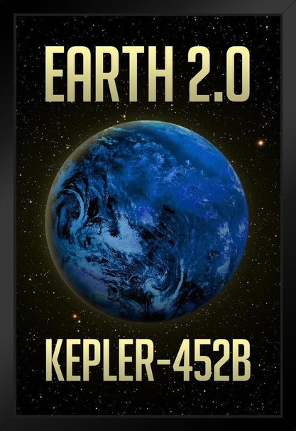 Earth 2 Kepler 452B Earthlike Planet Art Print Stand or Hang Wood Frame Display Poster Print 9x13