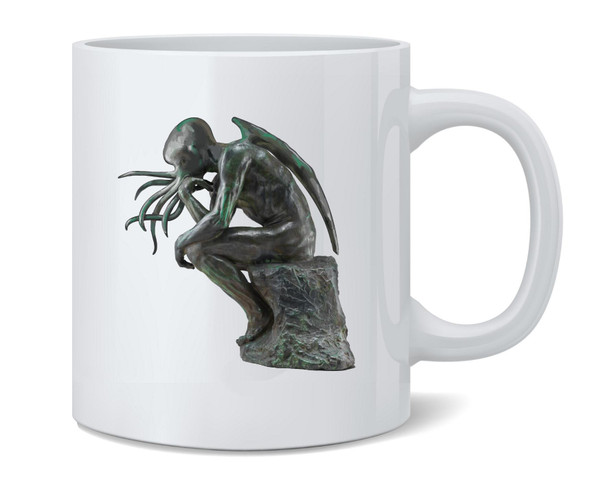 Cthinker Cthulhu Thinker Funny Ceramic Coffee Mug Tea Cup Fun Novelty Gift 12 oz